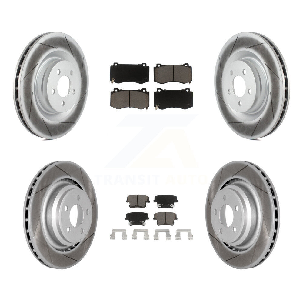 [Avant + Arrière] Kit de disque (revêtu) et plaquette (céramique) de frein pour 2015 Dodge Charger R T Scat Pack avec 6.4L KGC-100652