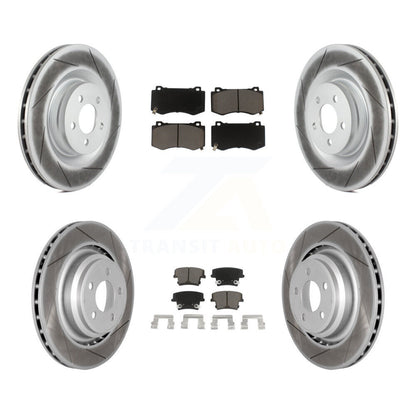 [Avant + Arrière] Kit de disque (revêtu) et plaquette (céramique) de frein pour 2015 Dodge Charger R T Scat Pack avec 6.4L KGC-100652