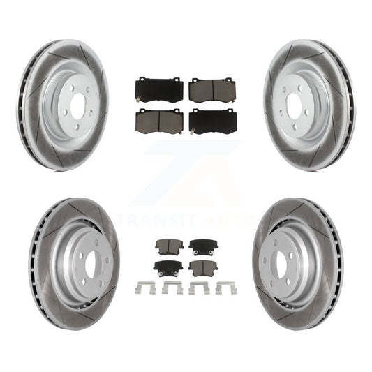 [Avant + Arrière] Kit de disque (revêtu) et plaquette (céramique) de frein pour 2015 Dodge Charger R T Scat Pack avec 6.4L KGC-100652