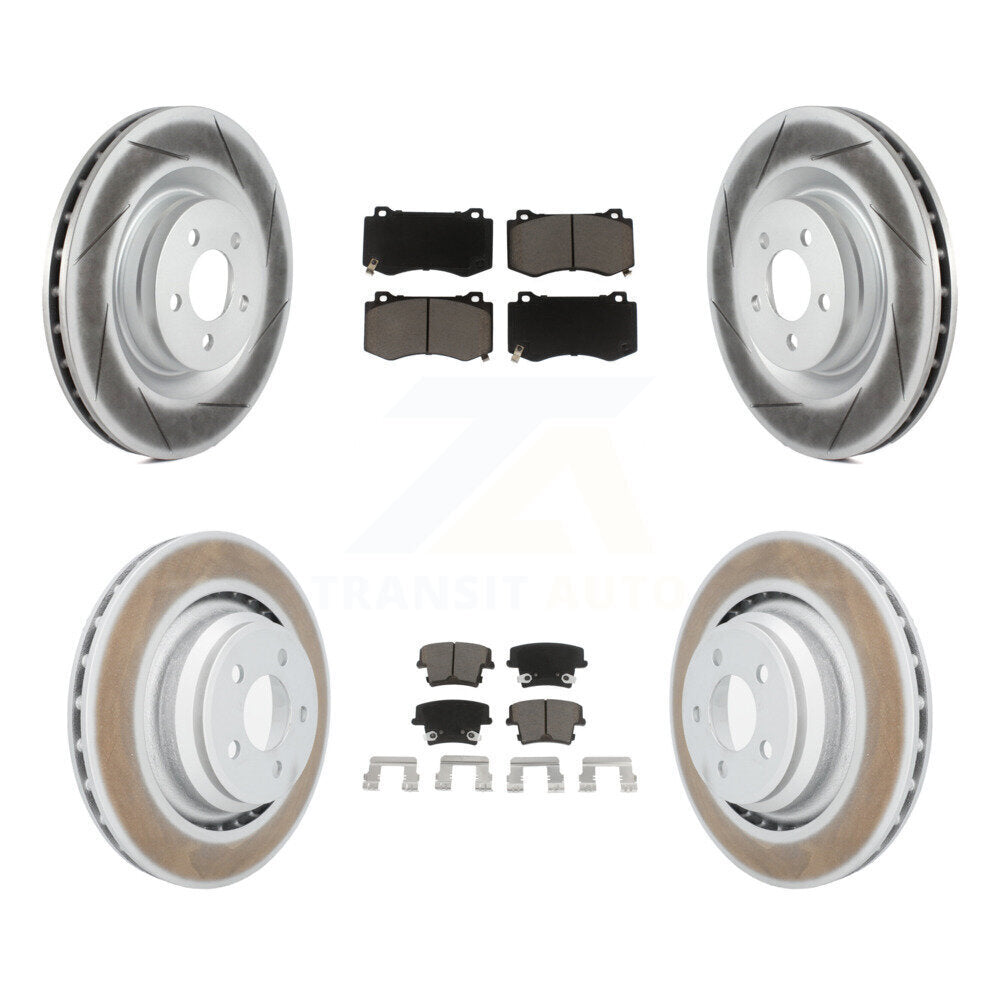 [Avant + Arrière] Kit de disque (revêtu) et plaquette (céramique) de frein pour 2015 Dodge Charger R T Scat Pack avec 6.4L KGC-100653