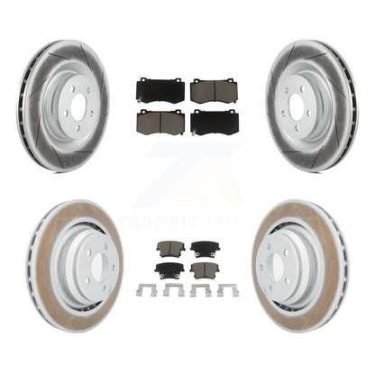 [Avant + Arrière] Kit de disque (revêtu) et plaquette (céramique) de frein pour 2015 Dodge Charger R T Scat Pack avec 6.4L KGC-100653