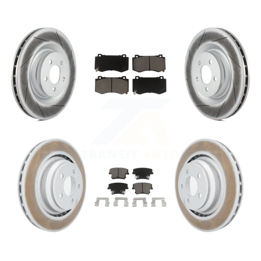 [Avant + Arrière] Kit de disque (revêtu) et plaquette (céramique) de frein pour 2015 Dodge Charger R T Scat Pack avec 6.4L KGC-100653