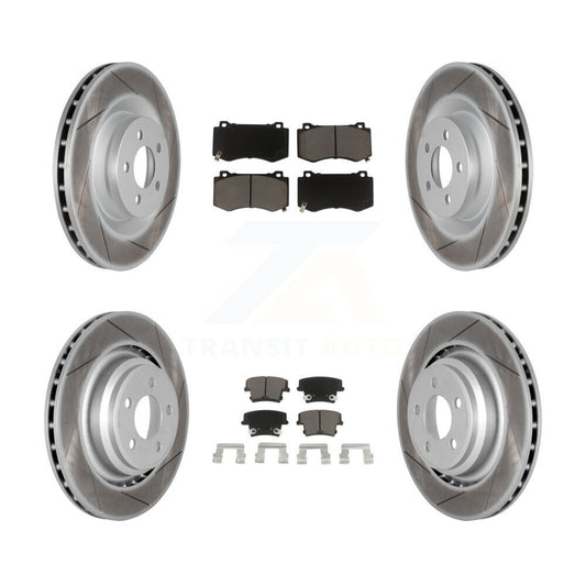 [Avant + Arrière] Kit de disque (revêtu) et plaquette (céramique) de frein pour 2015 Dodge Charger R T Scat Pack avec 6.4L KGC-100654