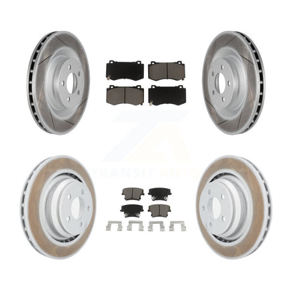 [Avant + Arrière] Kit de disque (revêtu) et plaquette (céramique) de frein pour 2015 Dodge Charger R T Scat Pack avec 6.4L KGC-100655