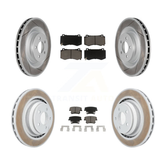 [Avant + Arrière] Kit de disque (revêtu) et plaquette (céramique) de frein pour 2015 Dodge Charger R T Scat Pack avec 6.4L KGC-100655