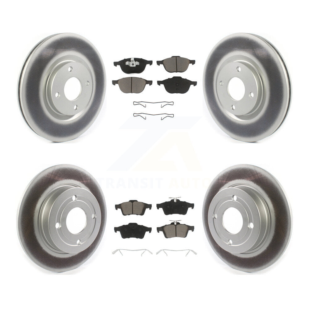 [Avant + Arrière] Kit de disque (revêtu) et plaquette (céramique) de frein pour 2018-2021 Ford EcoSport FWD KGC-100669