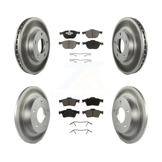 [Avant + Arrière] Kit de disque (revêtu) et plaquette (céramique) de frein pour 2004-2005 Mazda 3 2.0L KGC-100670