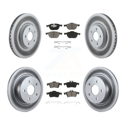 [Avant + Arrière] Kit de disque (revêtu) et plaquette (céramique) de frein pour 2014 Ford Connect 104.8" wheel base KGC-100672