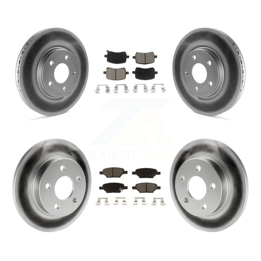 [Avant + Arrière] Kit de disque (revêtu) et plaquette (céramique) de frein pour Chevrolet Cobalt Saturn Ion HHR Malibu Pontiac G6 Pursuit KGC-100673