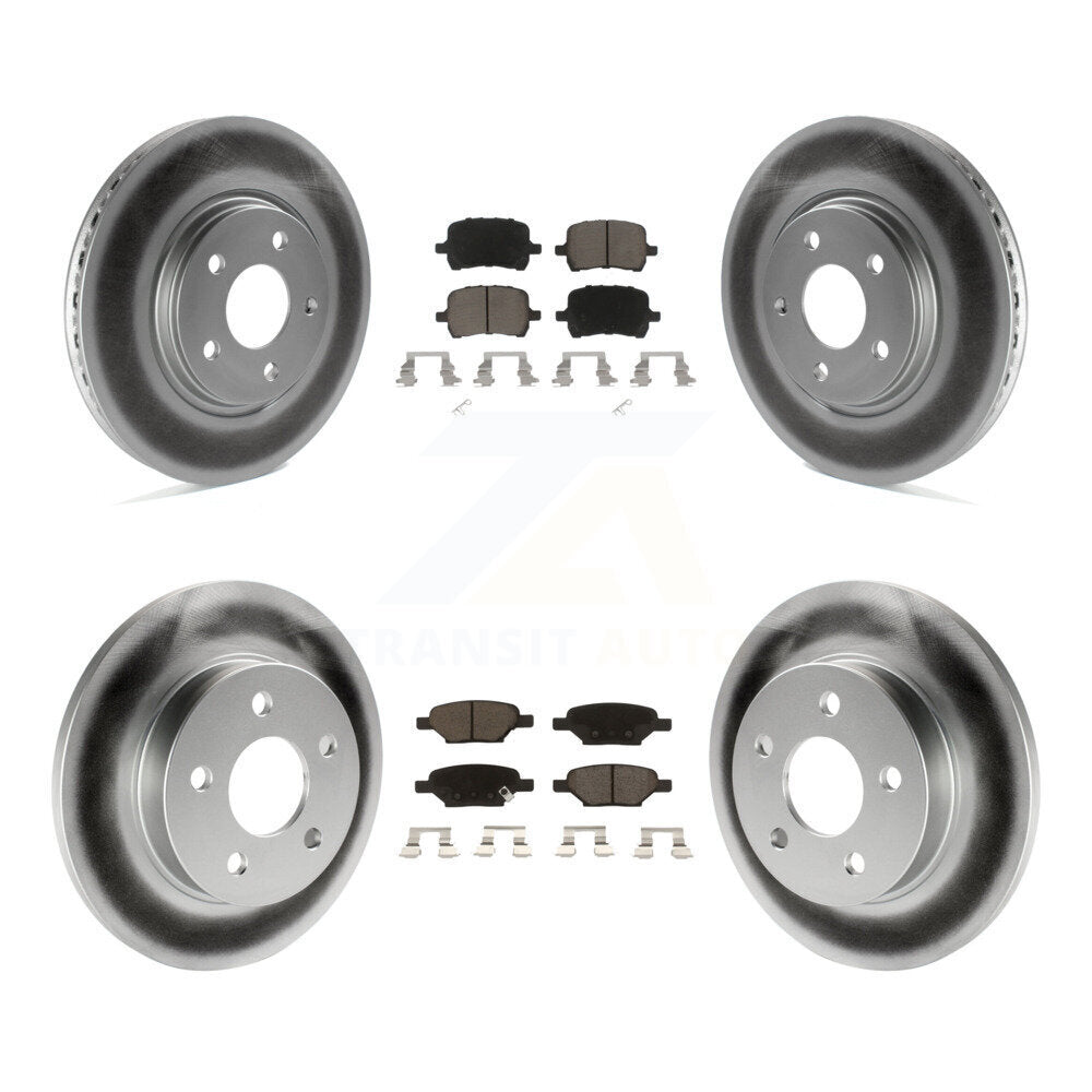 [Avant + Arrière] Kit de disque (revêtu) et plaquette (céramique) de frein pour Chevrolet Malibu Pontiac G6 Cobalt Saturn Aura G5 KGC-100674