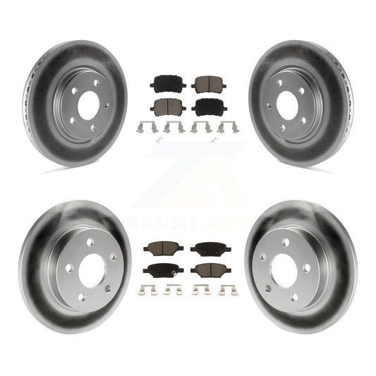 [Avant + Arrière] Kit de disque (revêtu) et plaquette (céramique) de frein pour Chevrolet Malibu Pontiac G6 Cobalt Saturn Aura G5 KGC-100674