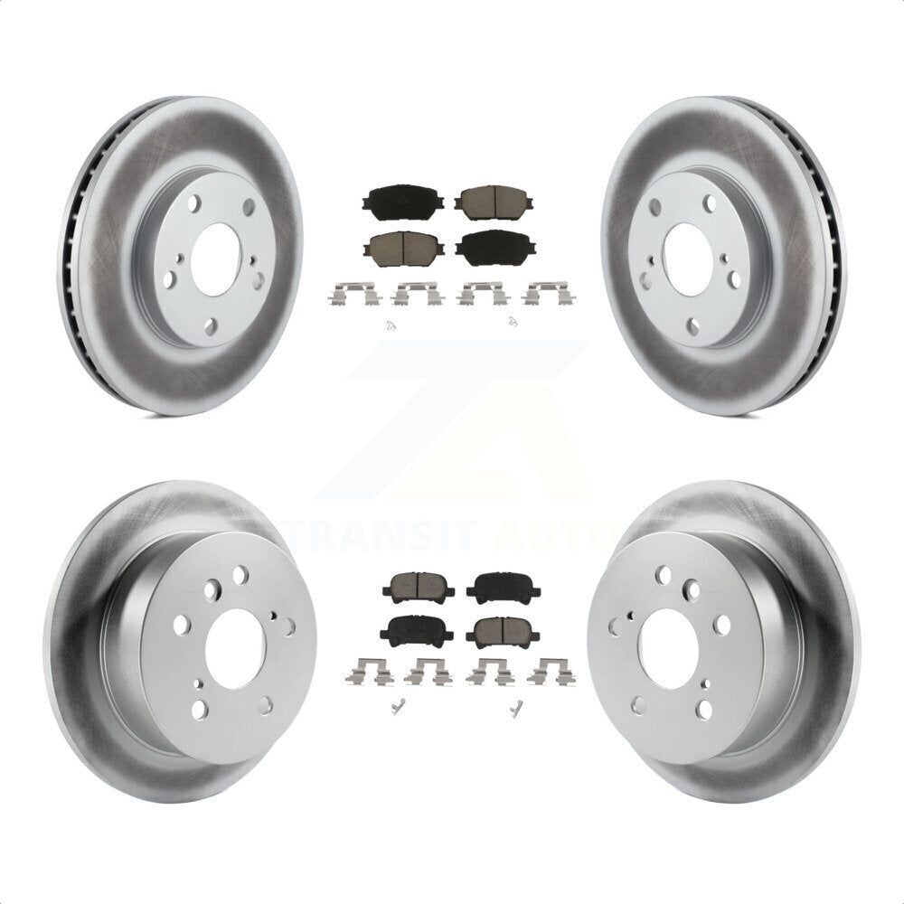 [Avant + Arrière] Kit de disque (revêtu) et plaquette (céramique) de frein pour 2005-2006 Toyota Camry Base LE Vehicles Manufactured In USA KGC-100675 par Transit Auto