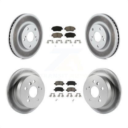 [Avant + Arrière] Kit de disque (revêtu) et plaquette (céramique) de frein pour 2005-2006 Toyota Camry Base LE Vehicles Manufactured In USA KGC-100675 par Transit Auto