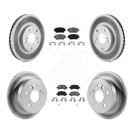 [Avant + Arrière] Kit de disque (revêtu) et plaquette (céramique) de frein pour 2005-2006 Toyota Camry Base LE Vehicles Manufactured In USA KGC-100675 par Transit Auto