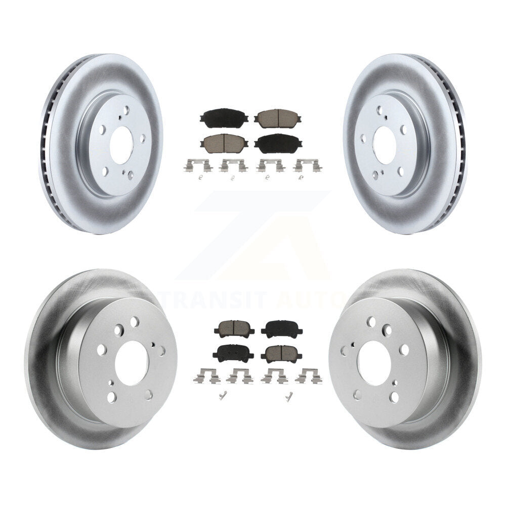 [Avant + Arrière] Kit de disque (revêtu) et plaquette (céramique) de frein pour Toyota Camry Avalon Solara KGC-100676