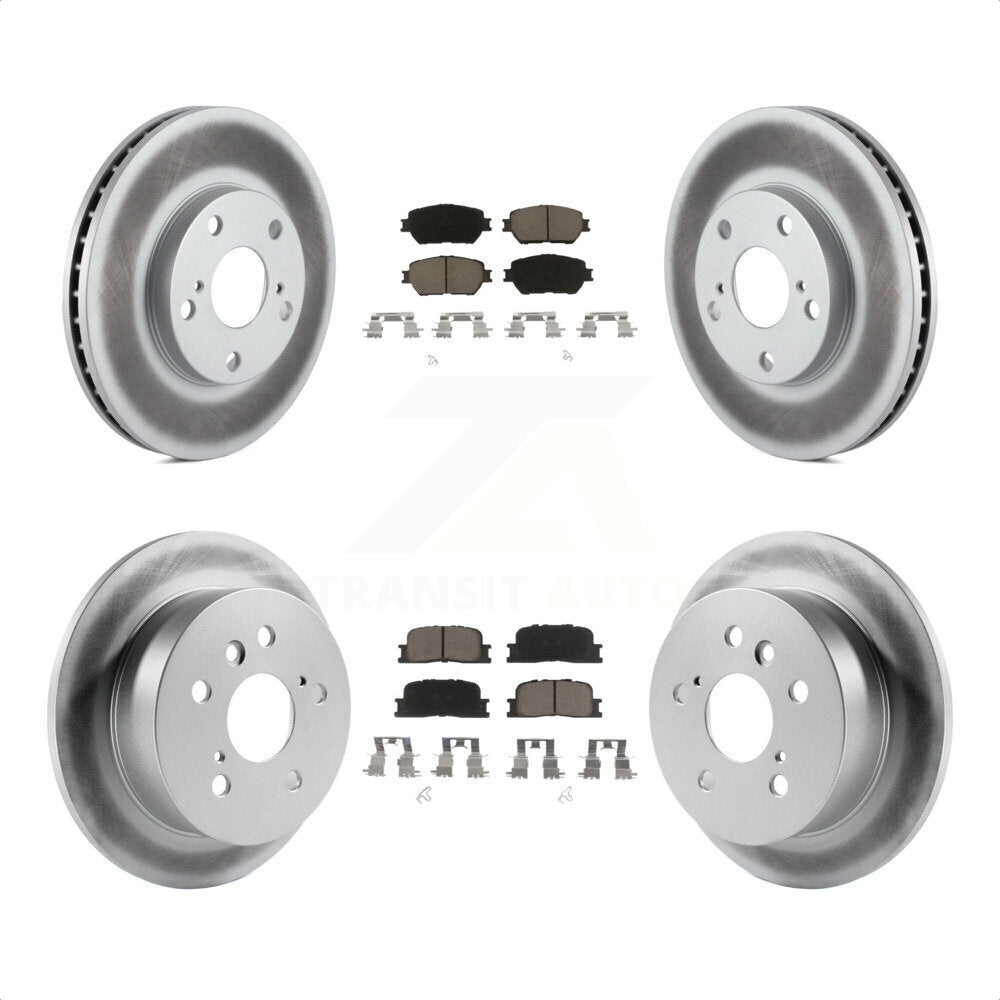 [Avant + Arrière] Kit de disque (revêtu) et plaquette (céramique) de frein pour 2005-2006 Toyota Camry Base LE Vehicles Manufactured In Japan KGC-100677 par Transit Auto