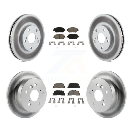 [Avant + Arrière] Kit de disque (revêtu) et plaquette (céramique) de frein pour 2005-2006 Toyota Camry Base LE Vehicles Manufactured In Japan KGC-100677 par Transit Auto