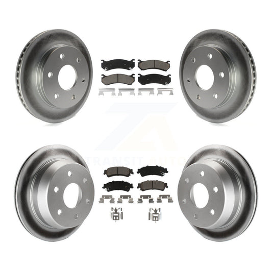 [Avant + Arrière] Kit de disque (revêtu) et plaquette (céramique) de frein pour Chevrolet Silverado 1500 GMC Sierra Classic Suburban Tahoe Astro Yukon XL Safari KGC-100686