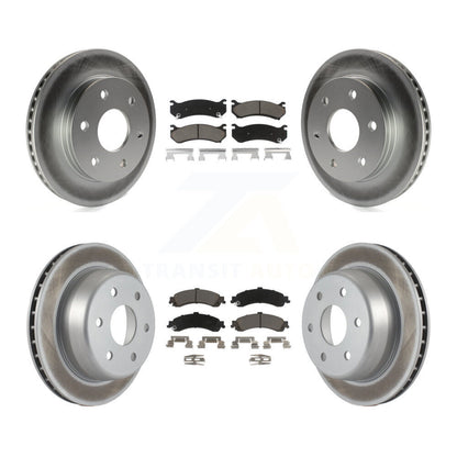 [Avant + Arrière] Kit de disque (revêtu) et plaquette (céramique) de frein pour Chevrolet Silverado 1500 GMC Tahoe Sierra Suburban Yukon Avalanche XL Cadillac Escalade ESV EXT KGC-100688