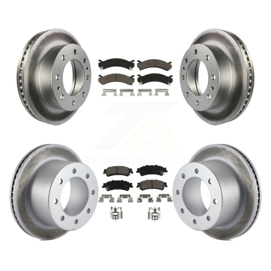 [Avant + Arrière] Kit de disque (revêtu) et plaquette (céramique) de frein pour 2001 Chevrolet Silverado 3500 GMC Sierra KGC-100690