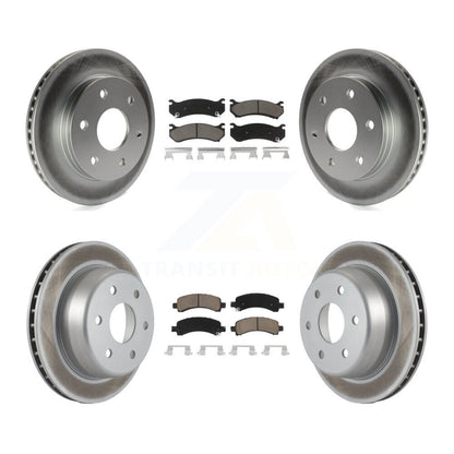 [Avant + Arrière] Kit de disque (revêtu) et plaquette (céramique) de frein pour Chevrolet Tahoe GMC Suburban 1500 Yukon Avalanche XL Cadillac Escalade Express Savana KGC-100691