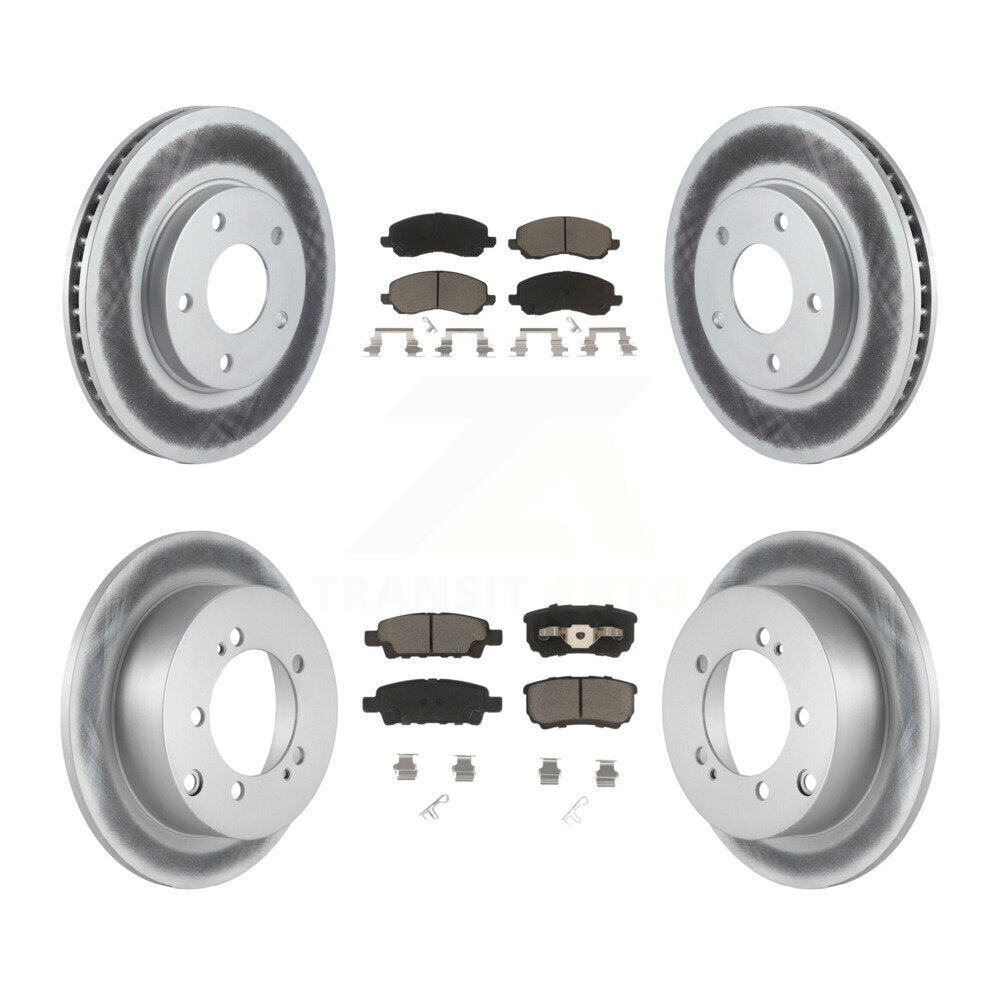 [Avant + Arrière] Kit de disque (revêtu) et plaquette (céramique) de frein pour Mitsubishi Lancer KGC-100692