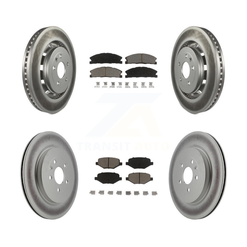 [Avant + Arrière] Kit de disque (revêtu) et plaquette (céramique) de frein pour Ford Explorer Police Interceptor Utility Lincoln MKS Flex Taurus MKT KGC-100694