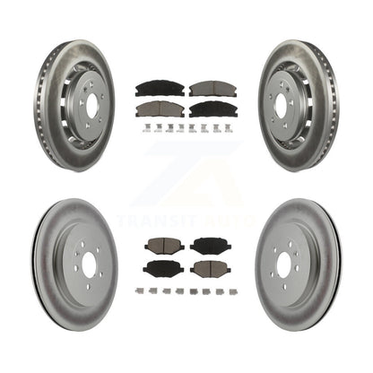 [Avant + Arrière] Kit de disque (revêtu) et plaquette (céramique) de frein pour Ford Explorer Police Interceptor Utility Lincoln MKS Flex Taurus MKT KGC-100694