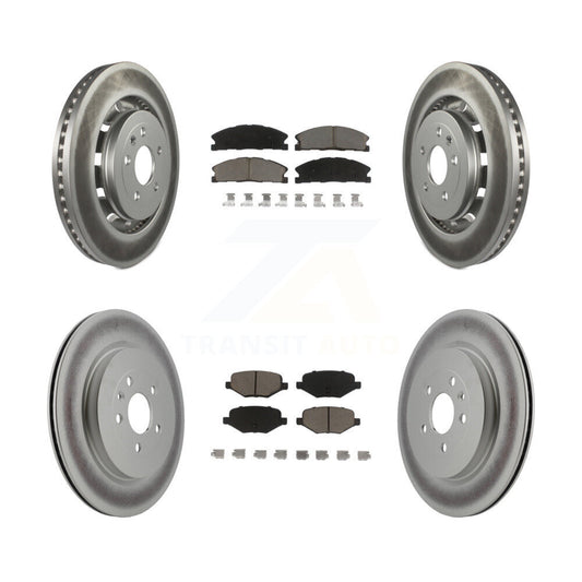 [Avant + Arrière] Kit de disque (revêtu) et plaquette (céramique) de frein pour Ford Explorer Police Interceptor Utility Lincoln MKS Flex Taurus MKT KGC-100694