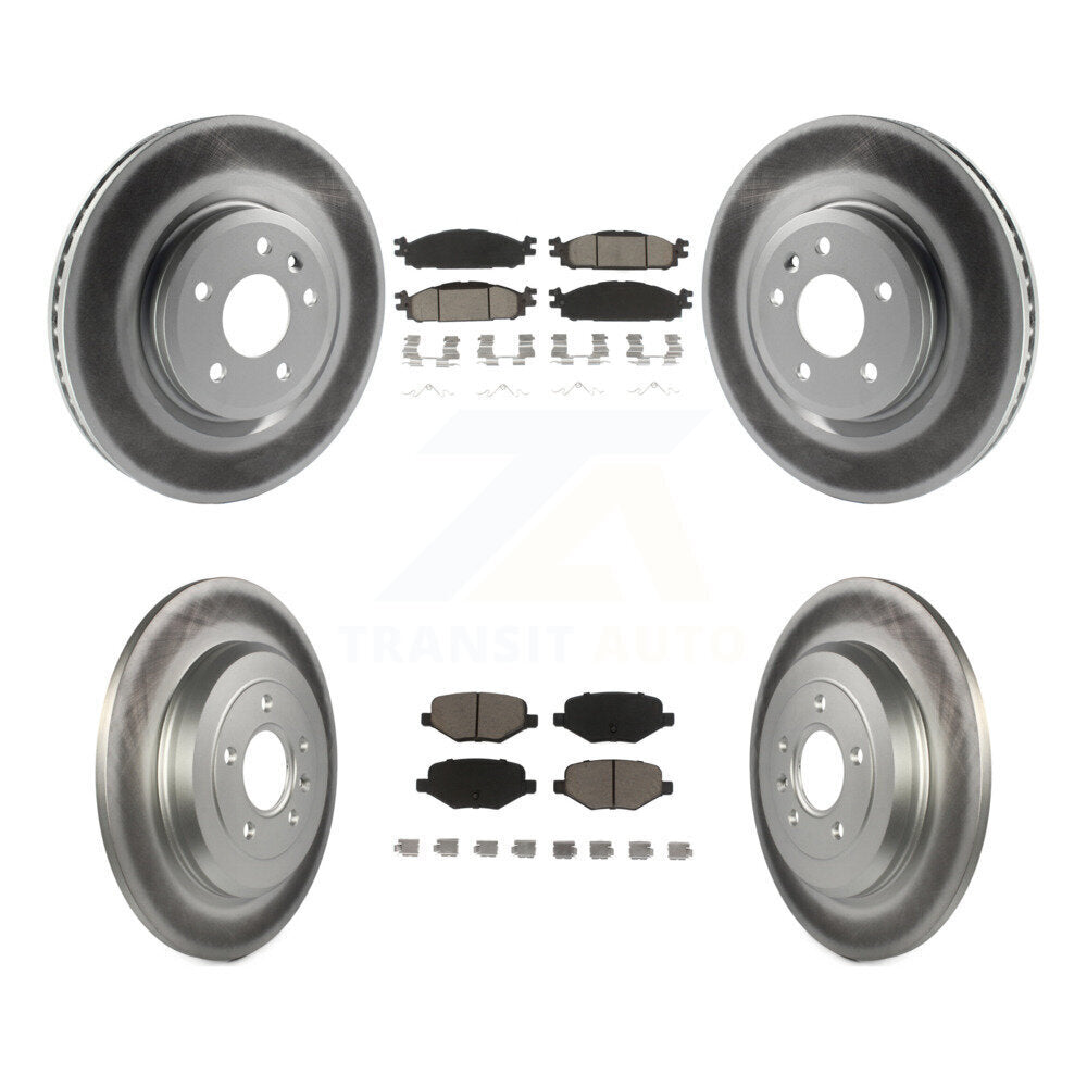 [Avant + Arrière] Kit de disque (revêtu) et plaquette (céramique) de frein pour Ford Explorer Taurus Flex Lincoln MKT MKS KGC-100696