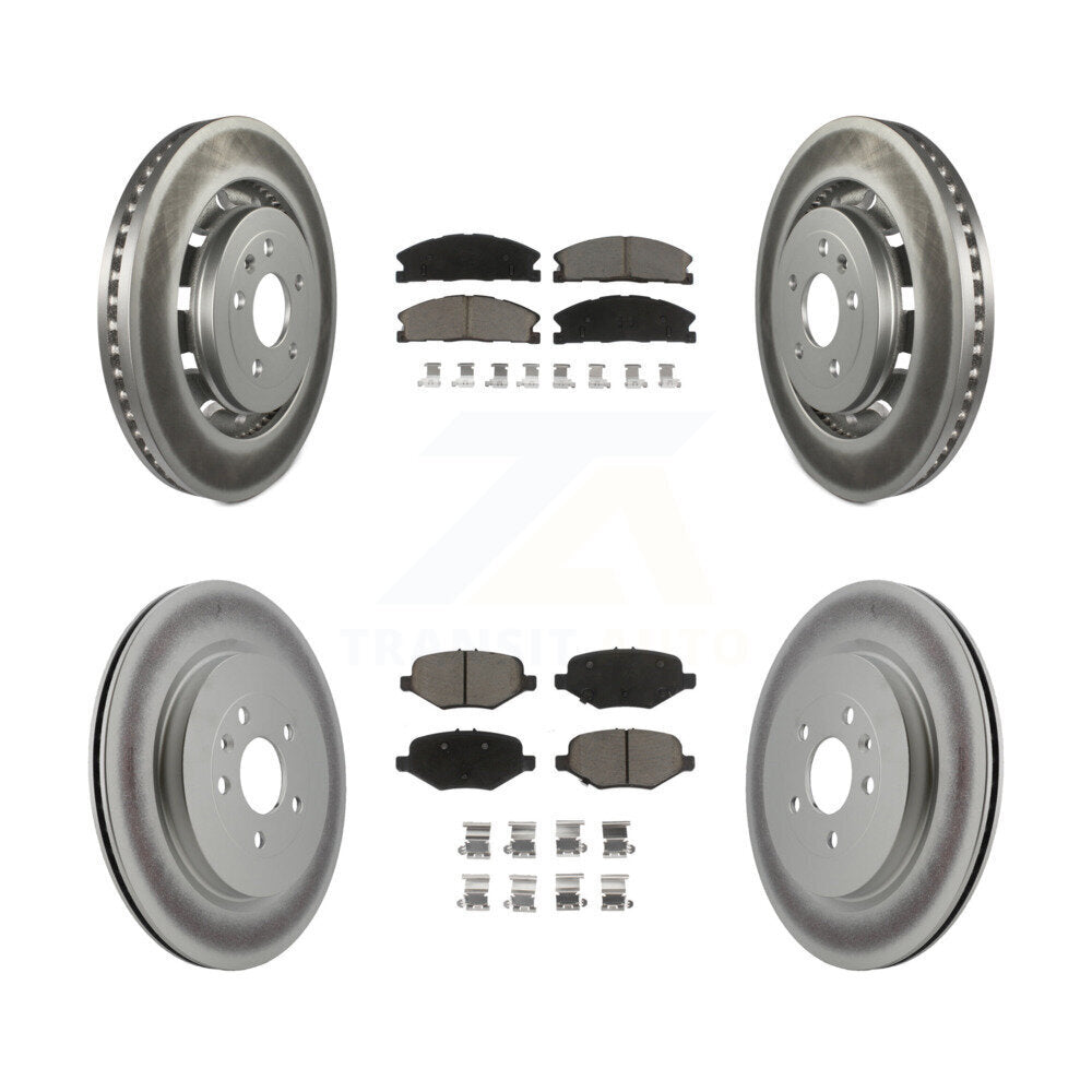 [Avant + Arrière] Kit de disque (revêtu) et plaquette (céramique) de frein pour Ford Explorer Taurus Flex Police Interceptor Sedan Lincoln MKS Special Service KGC-100697