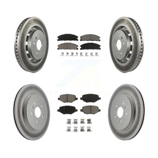 [Avant + Arrière] Kit de disque (revêtu) et plaquette (céramique) de frein pour Ford Explorer Taurus Flex Police Interceptor Sedan Lincoln MKS Special Service KGC-100697