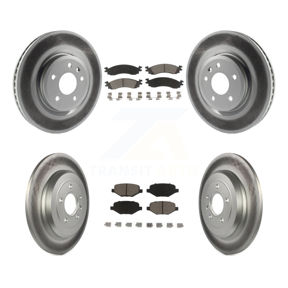 [Avant + Arrière] Kit de disque (revêtu) et plaquette (céramique) de frein pour 2010-2012 Ford Taurus SHO KGC-100698