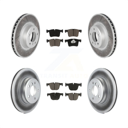 [Avant + Arrière] Kit de disque (revêtu) et plaquette (céramique) de frein pour BMW 435i 335i xDrive 430i Gran Coupe GT sans Blue Painted Calipers KGC-100705 par Transit Auto