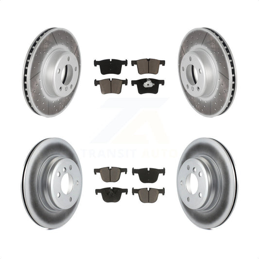 [Avant + Arrière] Kit de disque (revêtu) et plaquette (céramique) de frein pour BMW 435i 335i xDrive 430i Gran Coupe GT sans Blue Painted Calipers KGC-100705 par Transit Auto