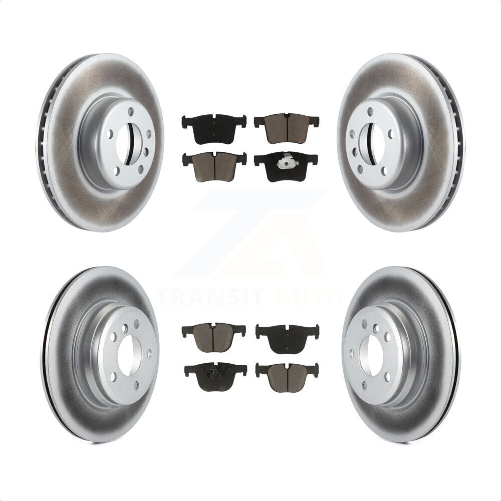 [Avant + Arrière] Kit de disque (revêtu) et plaquette (céramique) de frein pour BMW 435i 335i xDrive 430i Gran Coupe GT sans Blue Painted Calipers KGC-100706 par Transit Auto