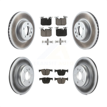 [Avant + Arrière] Kit de disque (revêtu) et plaquette (céramique) de frein pour BMW 340i xDrive 435i 440i Gran Coupe ActiveHybrid 3 sans Blue Painted Calipers KGC-100709 par Transit Auto
