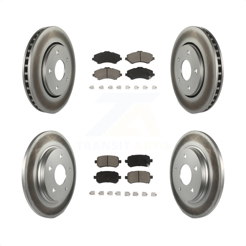 [Avant + Arrière] Kit de disque (revêtu) et plaquette (céramique) de frein pour Dodge Grand Caravan Chrysler Town & Country Journey Volkswagen Routan Ram C/V KGC-100710