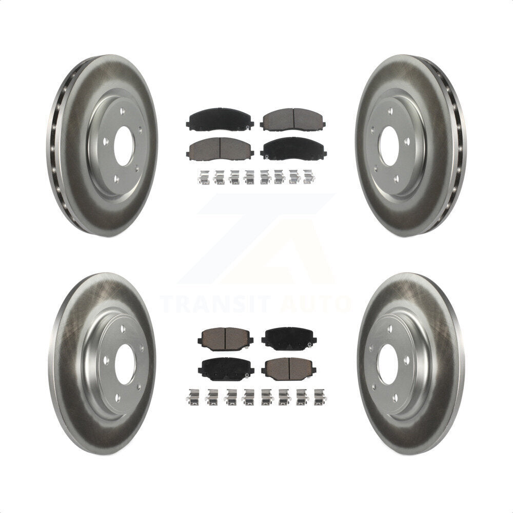 [Avant + Arrière] Kit de disque (revêtu) et plaquette (céramique) de frein pour Dodge Grand Caravan Journey Chrysler Town & Country Ram C/V Volkswagen Routan KGC-100711 par Transit Auto