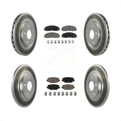 [Avant + Arrière] Kit de disque (revêtu) et plaquette (céramique) de frein pour Dodge Grand Caravan Journey Chrysler Town & Country Ram C/V Volkswagen Routan KGC-100711 par Transit Auto