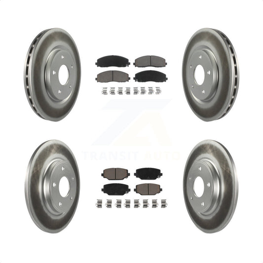 [Avant + Arrière] Kit de disque (revêtu) et plaquette (céramique) de frein pour Dodge Grand Caravan Journey Chrysler Town & Country Ram C/V Volkswagen Routan KGC-100711 par Transit Auto