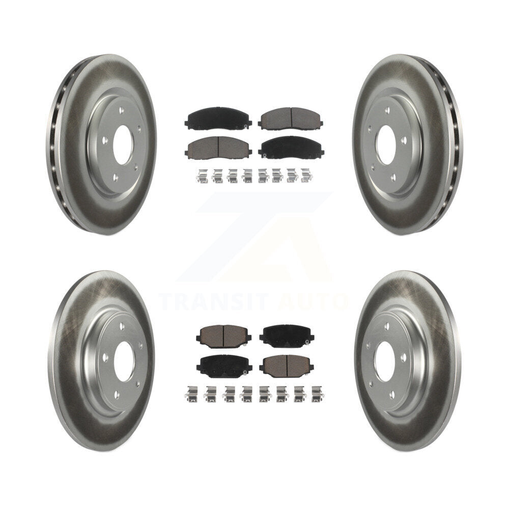 [Avant + Arrière] Kit de disque (revêtu) et plaquette (céramique) de frein pour Dodge Grand Caravan Journey Chrysler Town & Country Ram C/V Volkswagen Routan KGC-100711