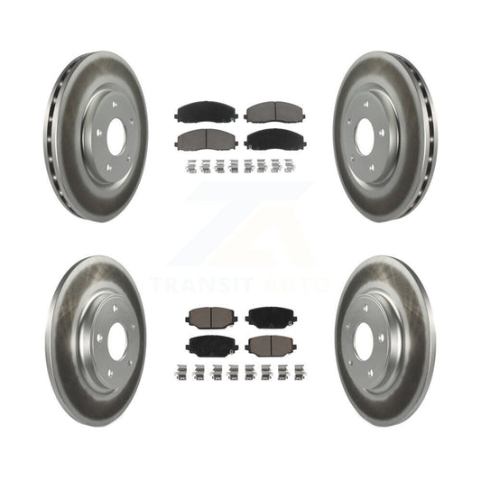 [Avant + Arrière] Kit de disque (revêtu) et plaquette (céramique) de frein pour Dodge Grand Caravan Journey Chrysler Town & Country Ram C/V Volkswagen Routan KGC-100711