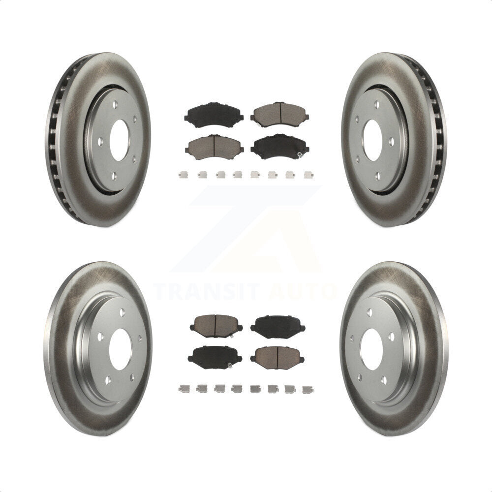 [Avant + Arrière] Kit de disque (revêtu) et plaquette (céramique) de frein pour Dodge Grand Caravan Chrysler Town & Country Journey Ram C/V Volkswagen Routan KGC-100712 par Transit Auto