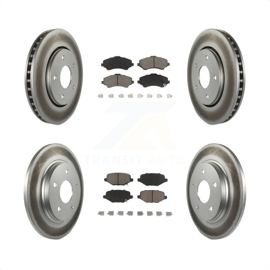 [Avant + Arrière] Kit de disque (revêtu) et plaquette (céramique) de frein pour Dodge Grand Caravan Chrysler Town & Country Journey Ram C/V Volkswagen Routan KGC-100712 par Transit Auto