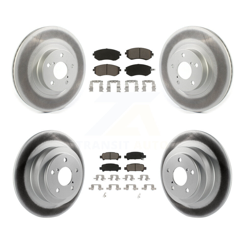 [Avant + Arrière] Kit de disque (revêtu) et plaquette (céramique) de frein pour 2005-2006 Subaru Baja Turbocharged avec 292mm Diameter Rotor KGC-100722