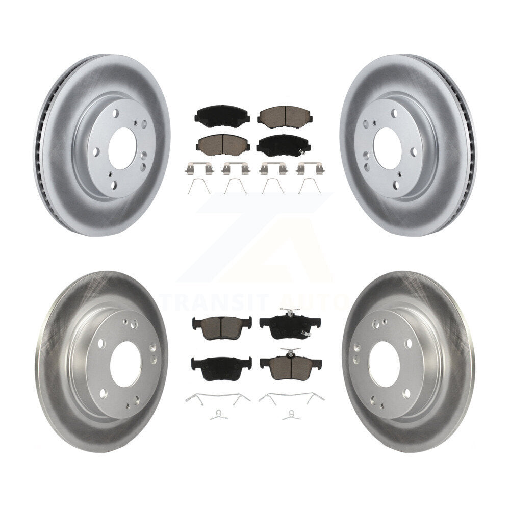 [Avant + Arrière] Kit de disque (revêtu) et plaquette (céramique) de frein pour Honda Civic KGC-100725