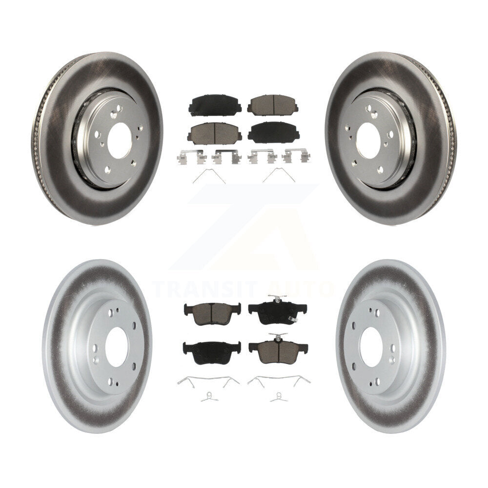 [Avant + Arrière] Kit de disque (revêtu) et plaquette (céramique) de frein pour Honda Civic KGC-100726