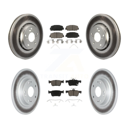 [Avant + Arrière] Kit de disque (revêtu) et plaquette (céramique) de frein pour Honda Civic KGC-100726