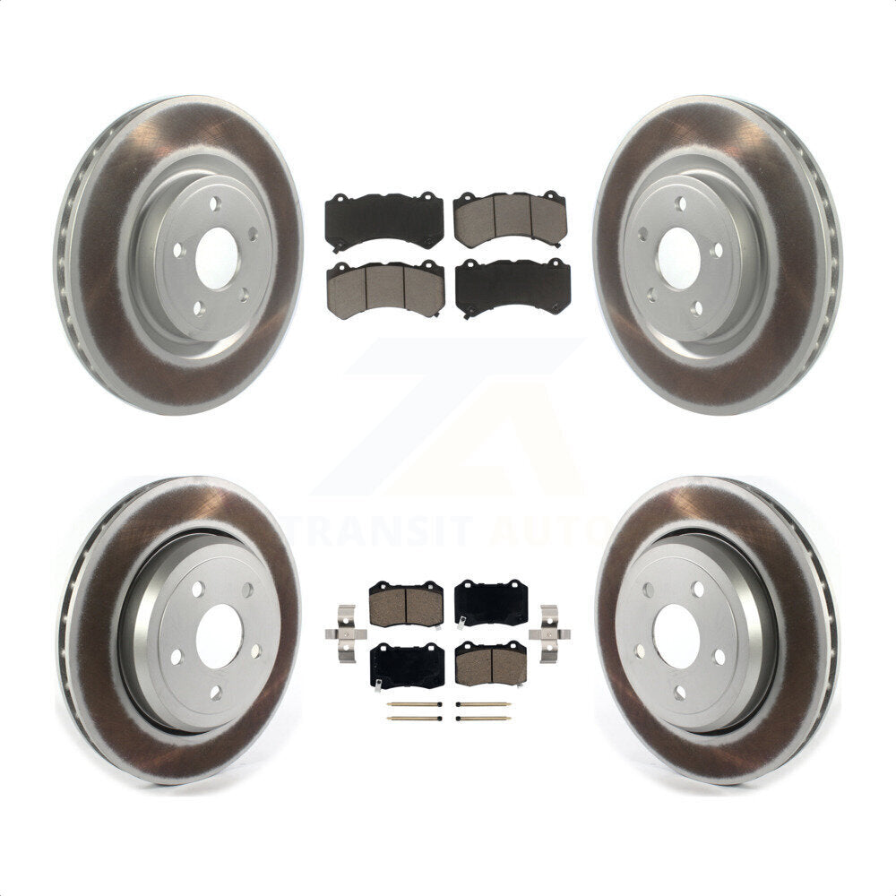 [Avant + Arrière] Kit de disque (revêtu) et plaquette (céramique) de frein pour Jeep Grand Cherokee Dodge Durango KGC-100729 par Transit Auto